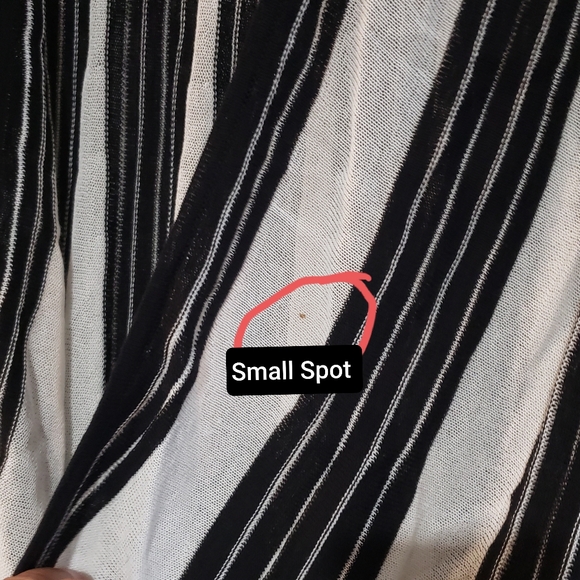 Chicos 3 Open Front Long Cardigan Sweater Womens XL Black White Stripe Stretch - Picture 4 of 7